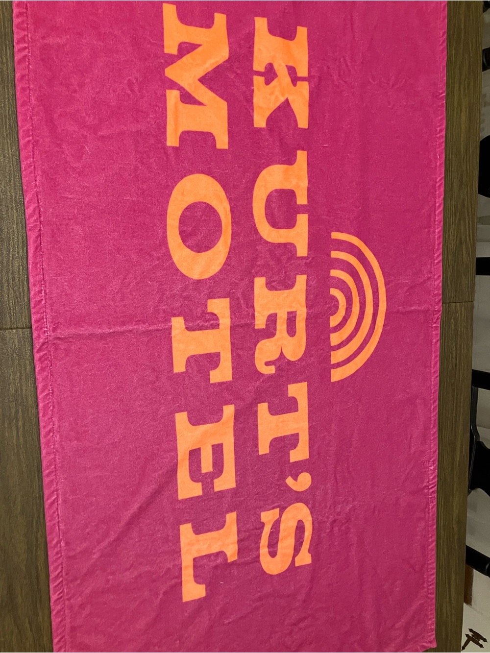Kurt Geiger Hot Pink Beach Towel with Orange Logo